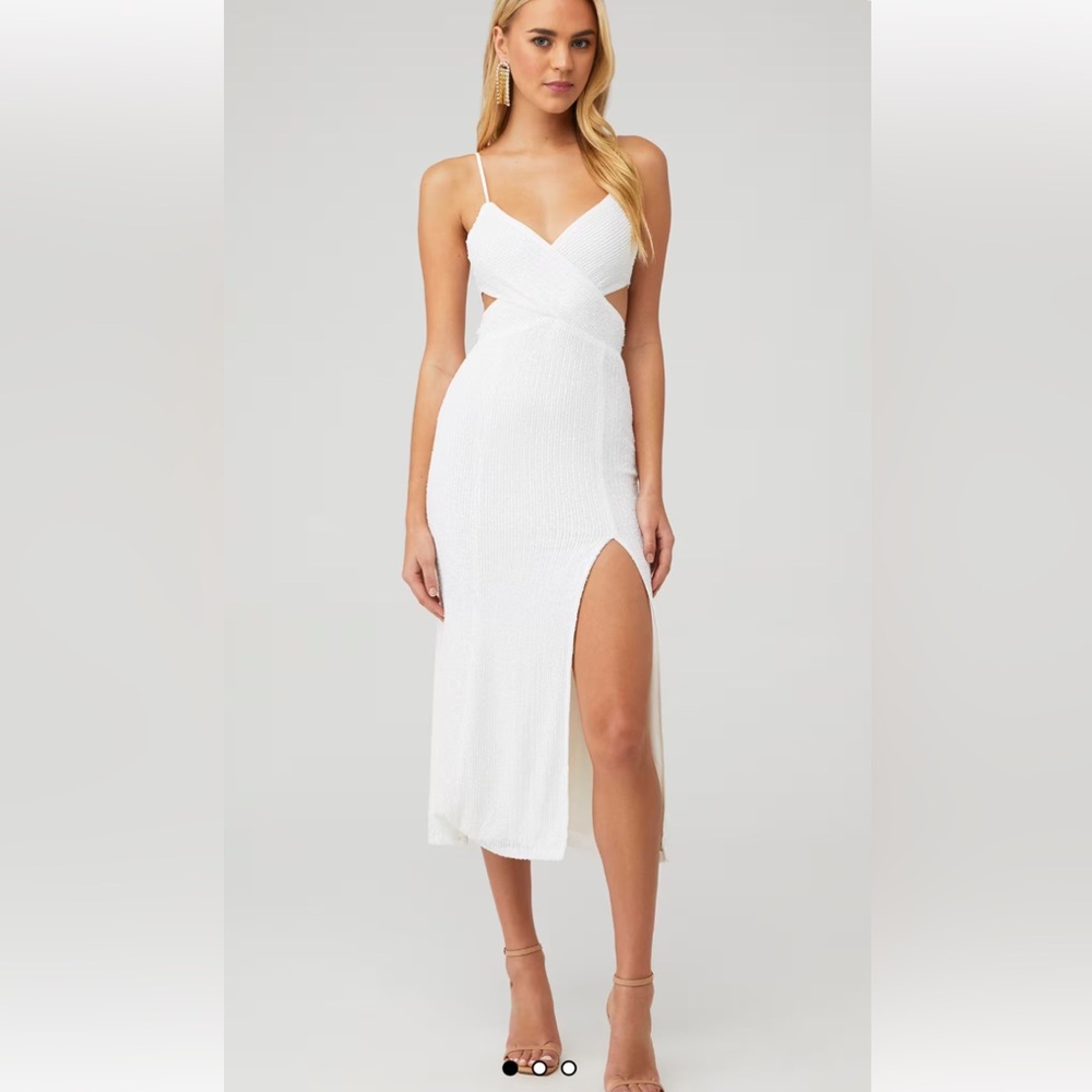 Sequin white midi dress Saylor by REVOLVE